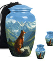 10-inch fox urn with butterfly theme.