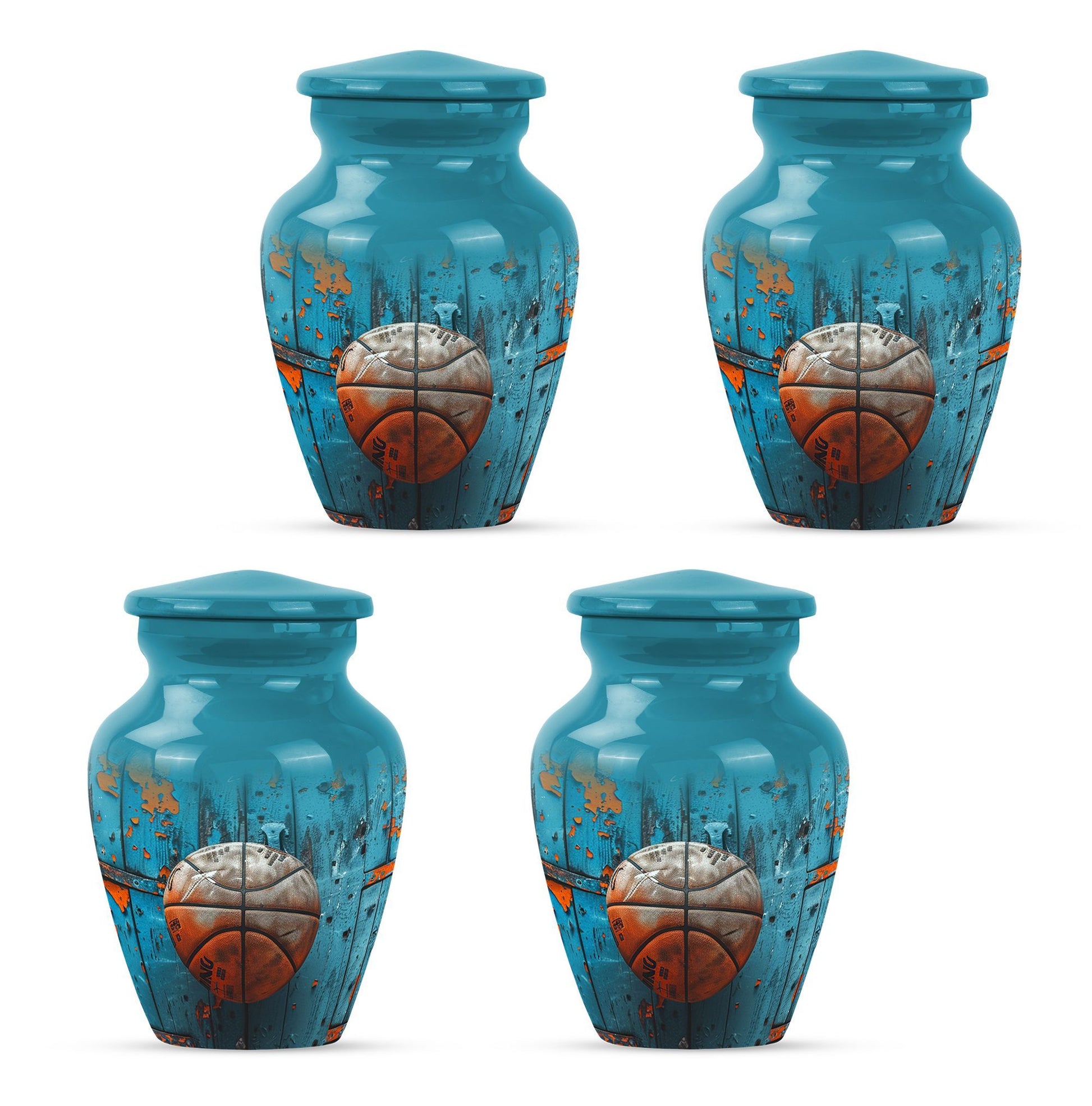 basketball urn with butterfly motif for funeral burial.