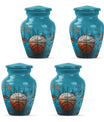 basketball urn with butterfly motif for funeral burial.