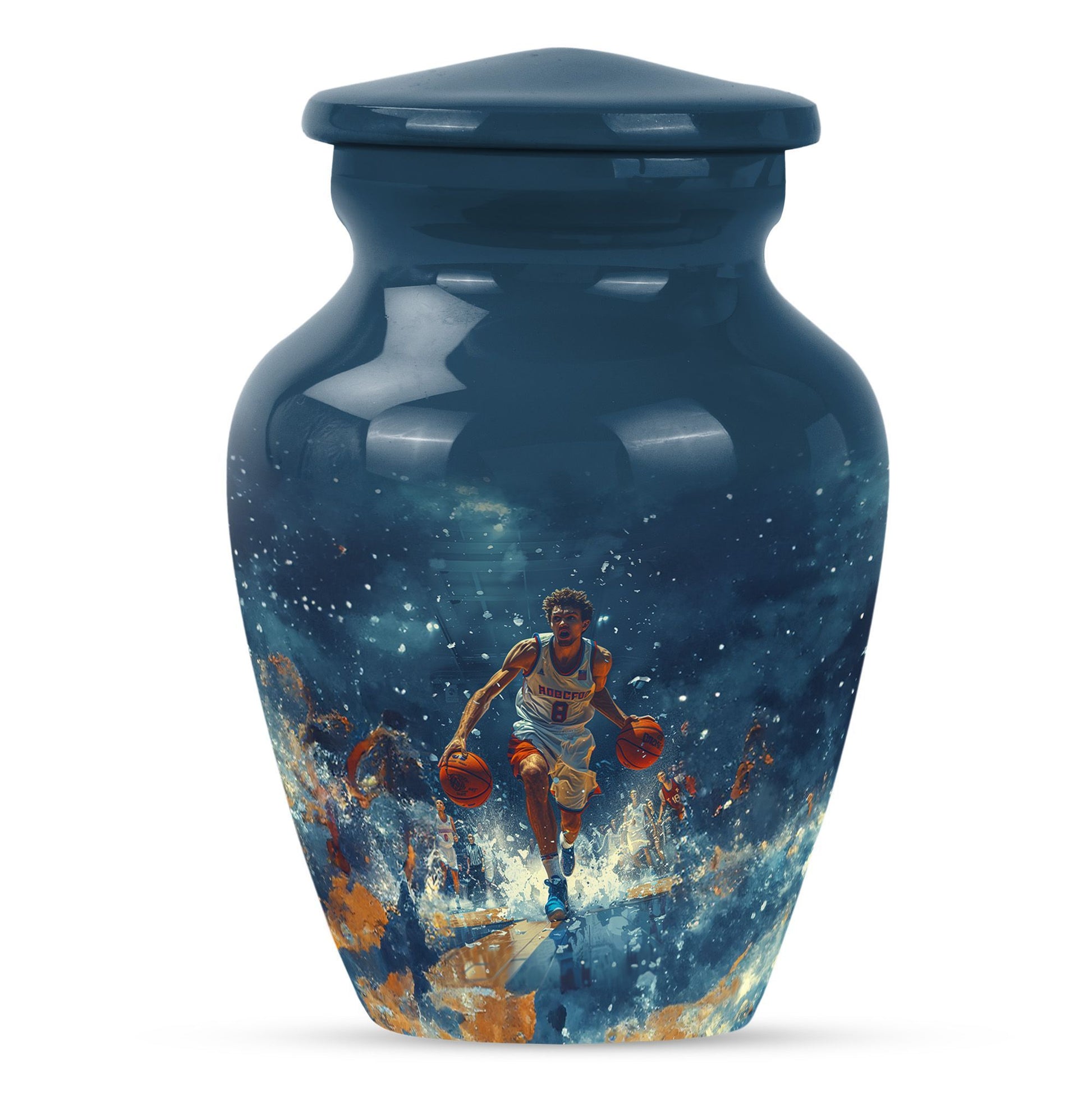 Classic 10-inch basketball cremation urn 