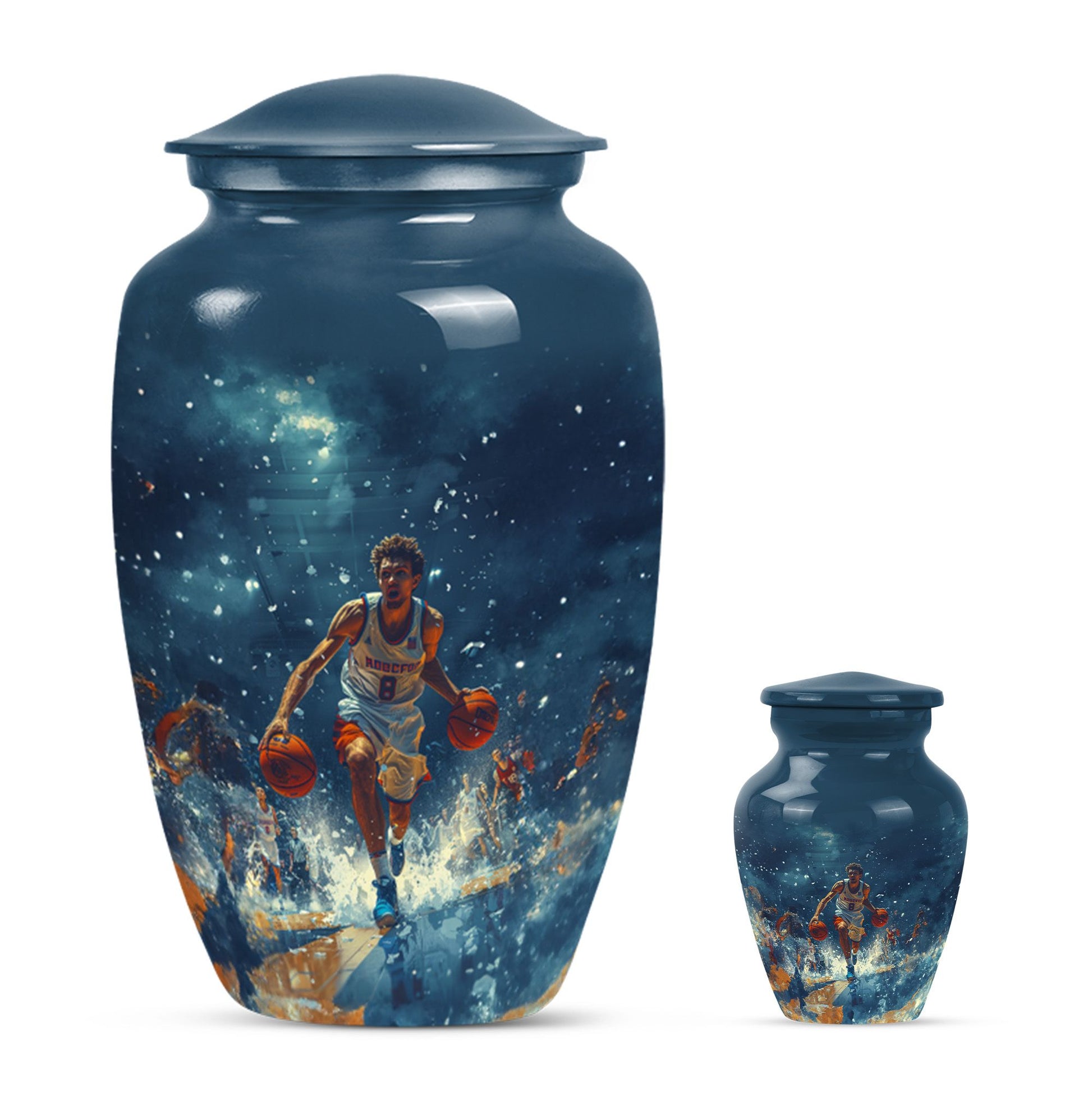 Classic 10-inch basketball cremation urn 