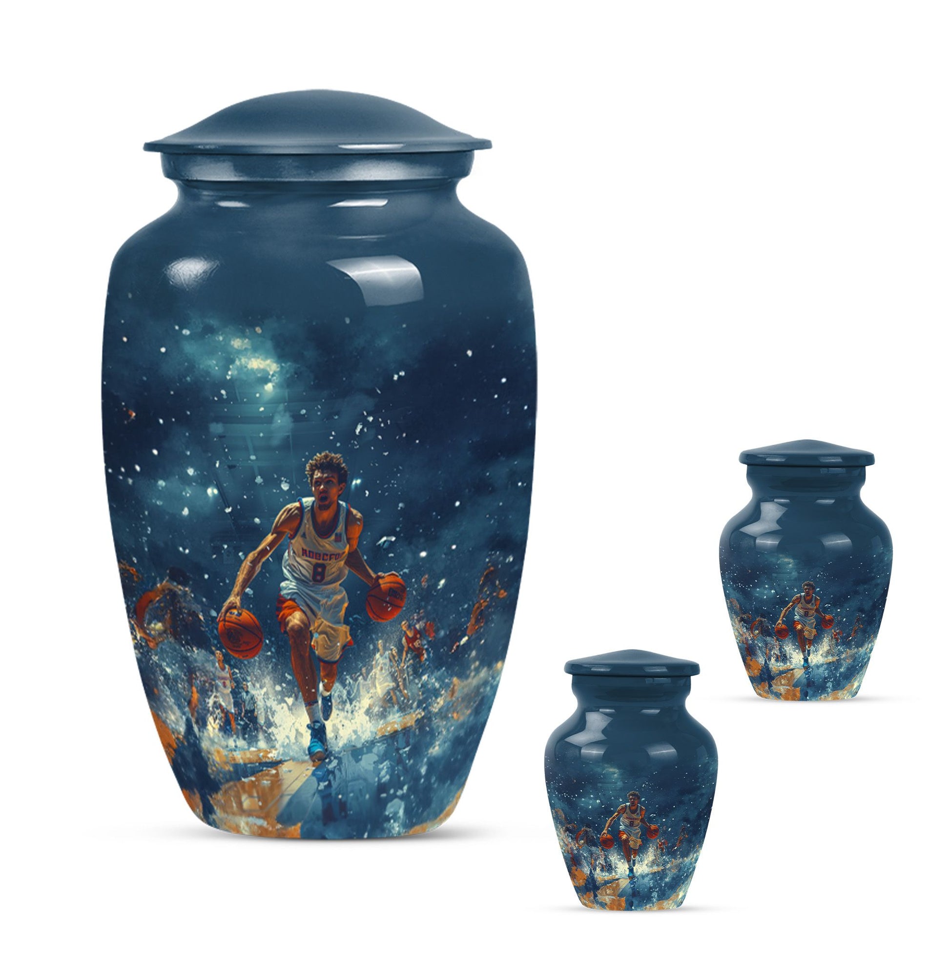 Classic 10-inch basketball cremation urn 