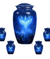Cross Theme Large Urn With 4 Keepsake Urn