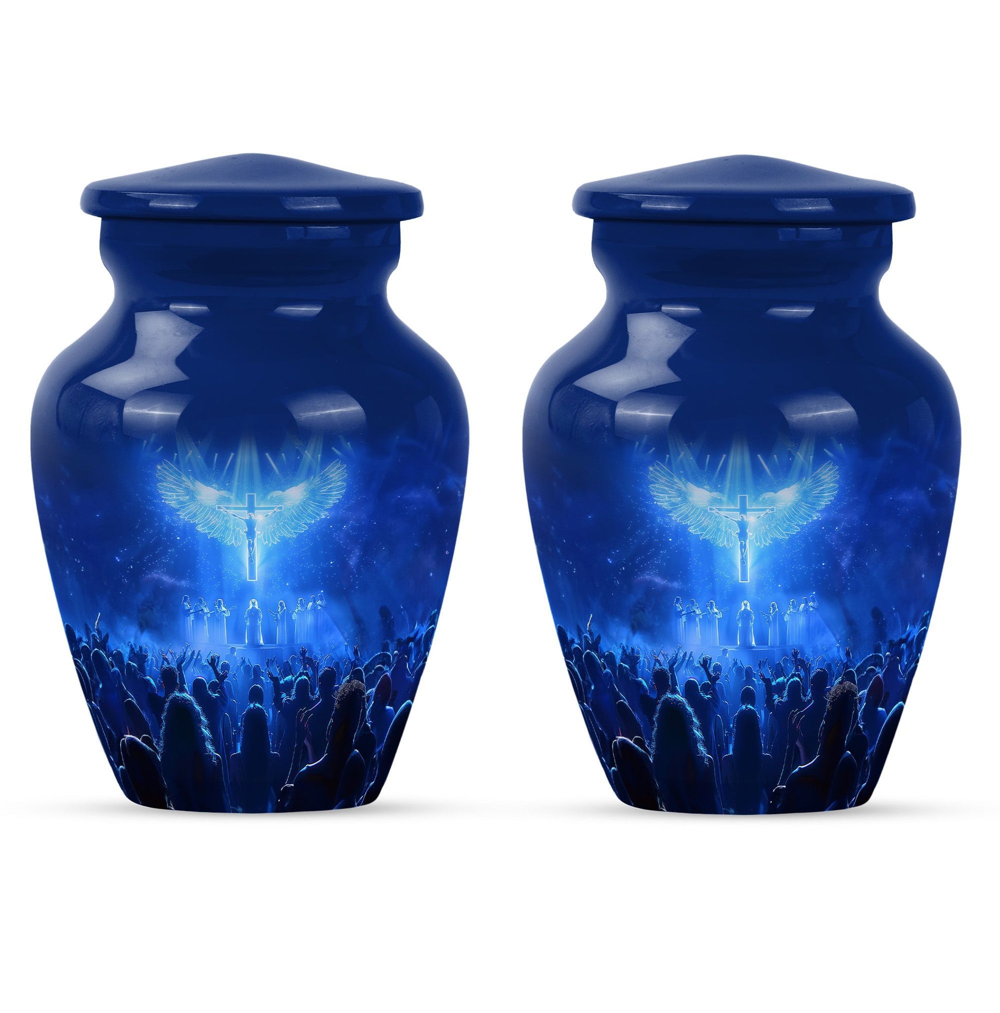  cross urn themed Aurora Borealis 