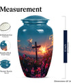 10-inch aluminium cross Urn with Aurora Borealis theme, 