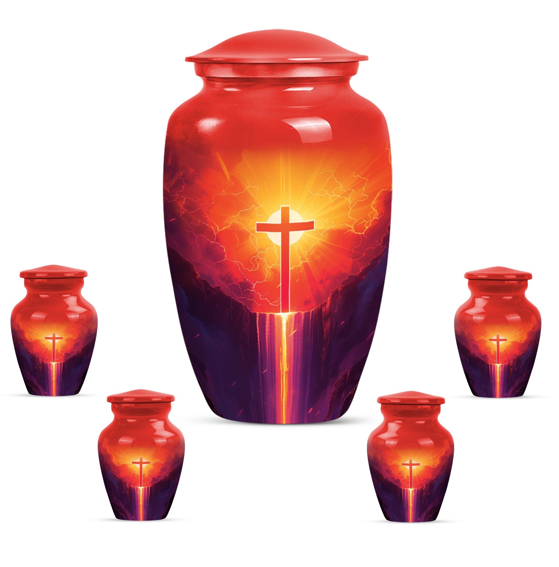 10-inch Classic Cross Urn for memorial burial.