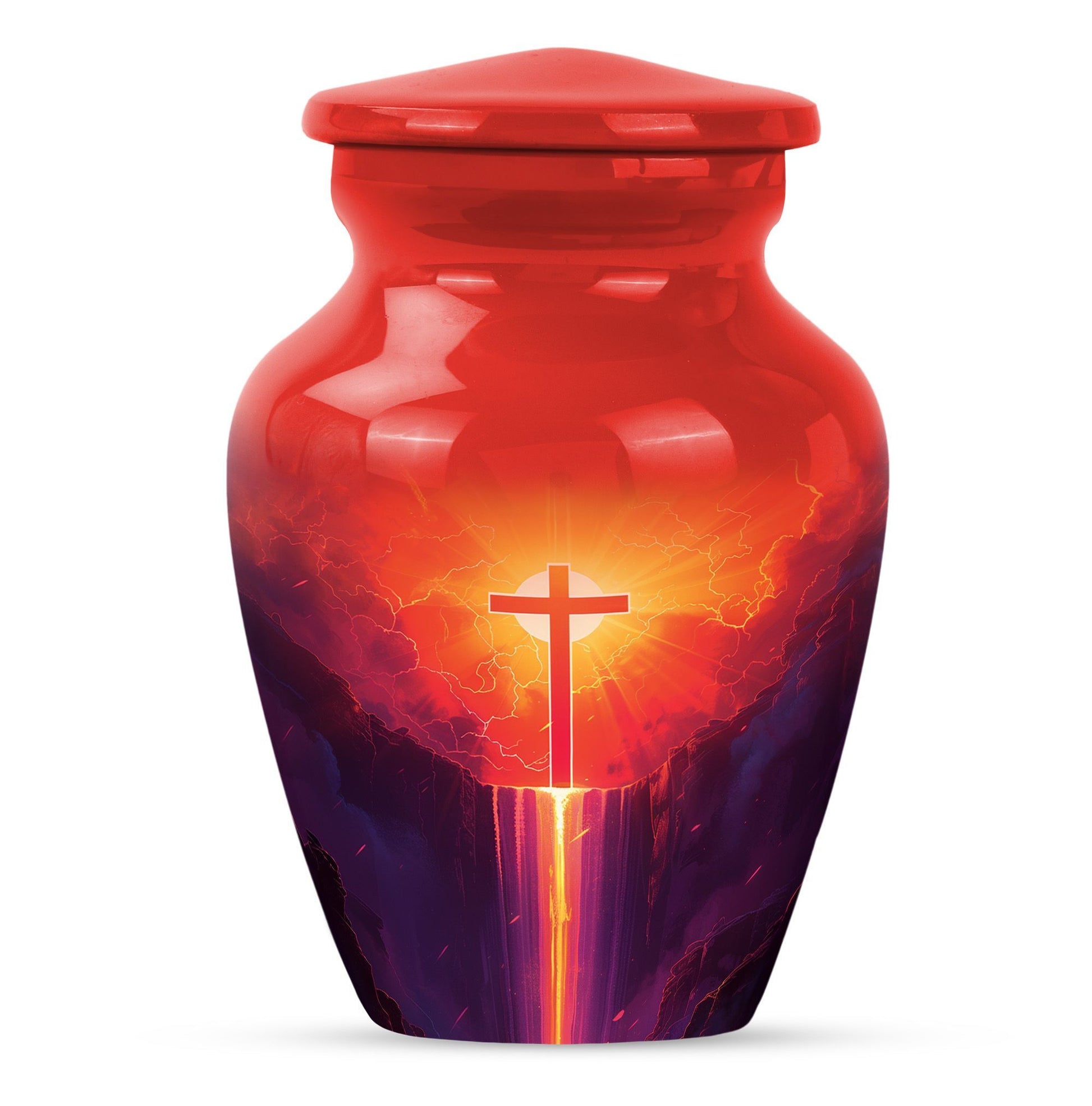 10-inch Classic Cross Urn for memorial burial.