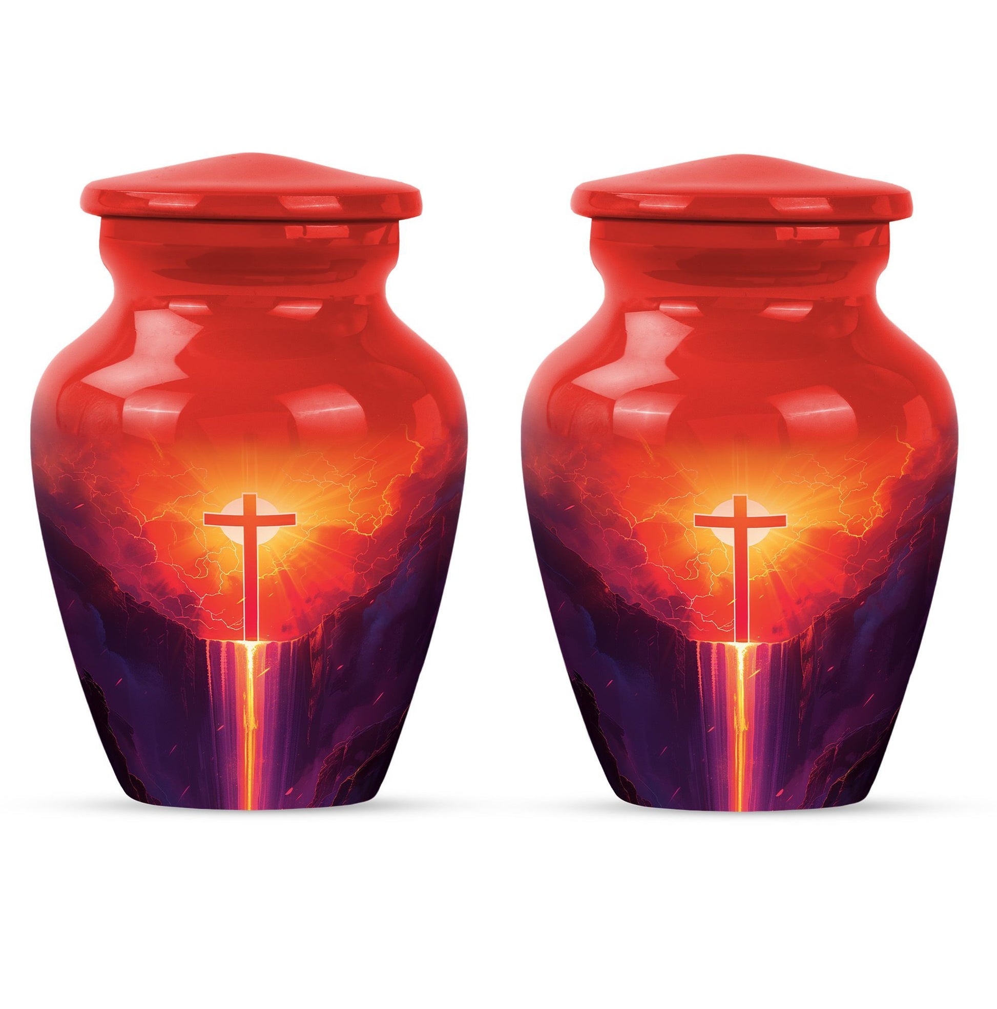 10-inch Classic Cross Urn for memorial burial.