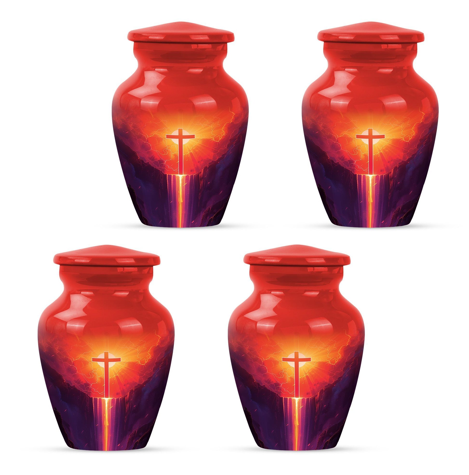 10-inch Classic Cross Urn for memorial burial.