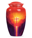 10-inch Classic Cross Urn for memorial burial.