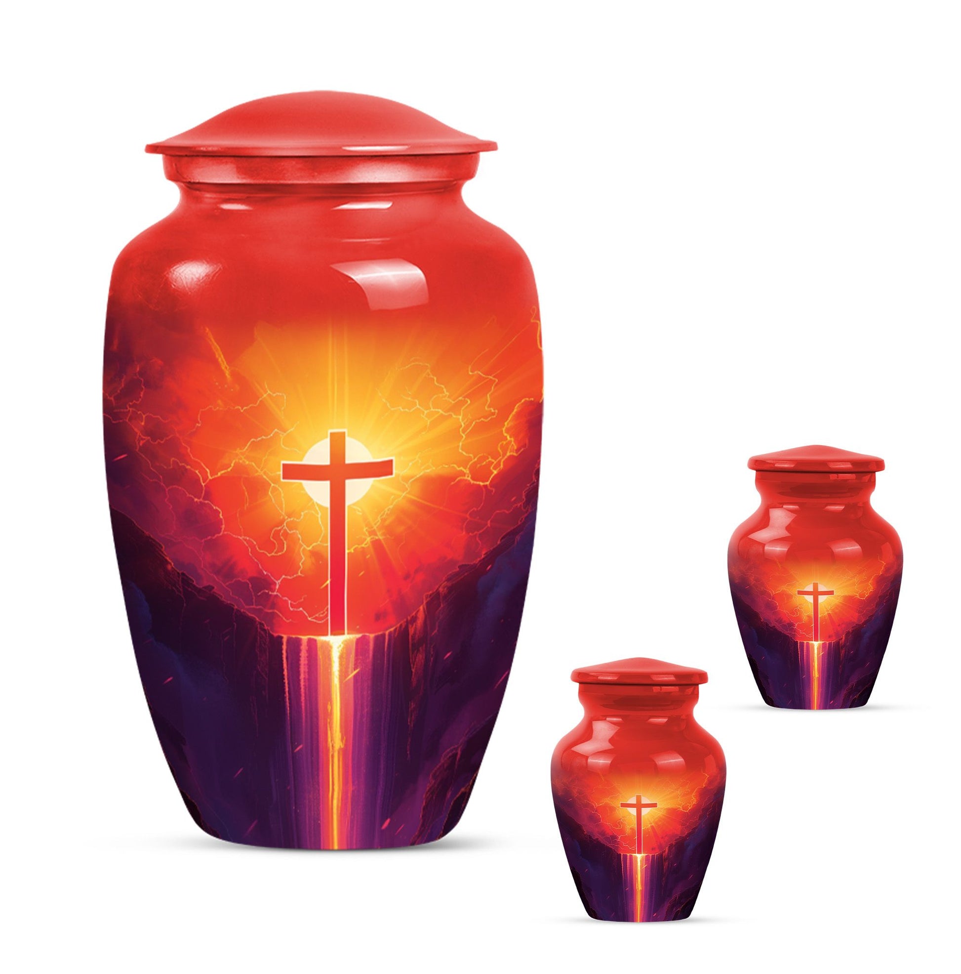 10-inch Classic Cross Urn for memorial burial.