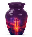 10-inch cremation urn for adult male, Aurora Borealis theme