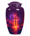 10-inch cremation urn for adult male, Aurora Borealis theme