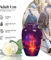 10-inch cremation urn for adult male, Aurora Borealis theme