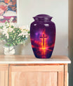 10-inch cremation urn for adult male, Aurora Borealis theme