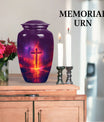 10-inch cremation urn for adult male, Aurora Borealis theme