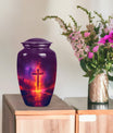 10-inch cremation urn for adult male, Aurora Borealis theme