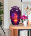 10-inch cremation urn for adult male, Aurora Borealis theme