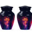 10-inch Classic Cross Urn in Aurora Borealis