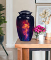 10-inch Classic Cross Urn in Aurora Borealis