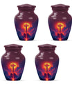 10-inch Classic Cross Urn, Aurora Borealis themed urn.