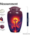 10-inch Classic Cross Urn, Aurora Borealis themed urn.