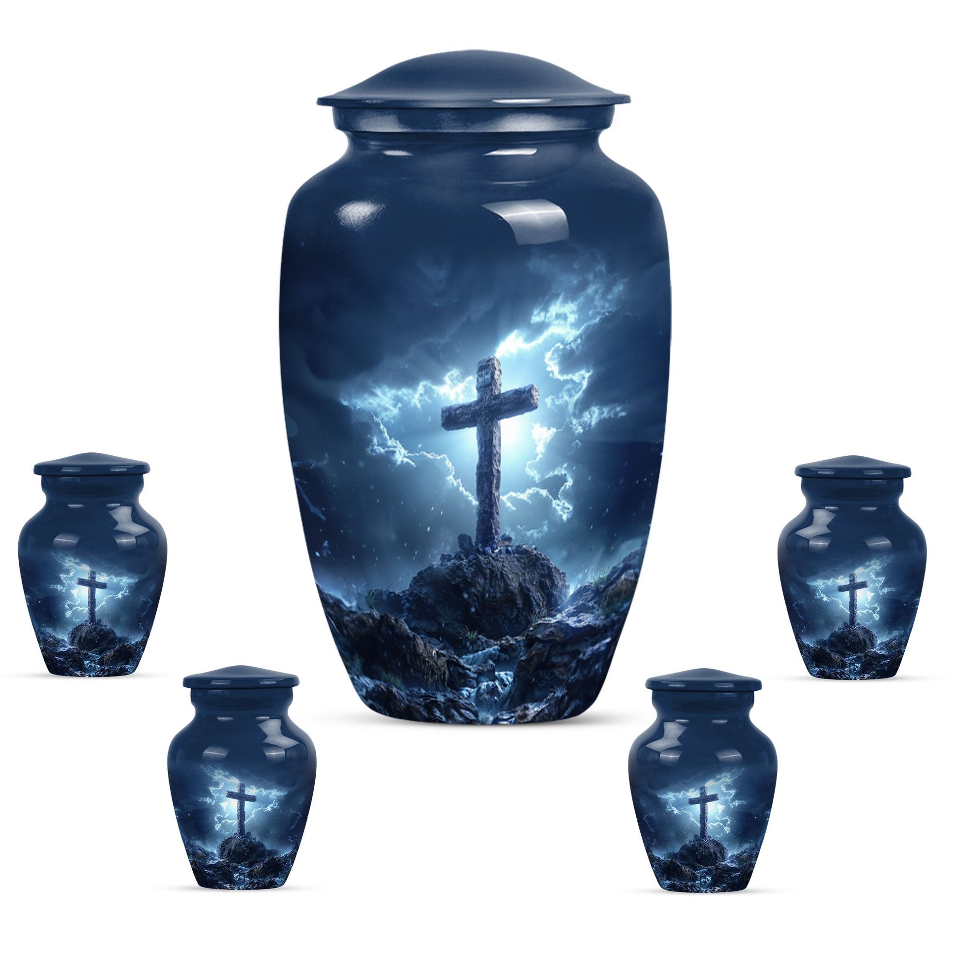 gramophone styled cross urn for male cremation