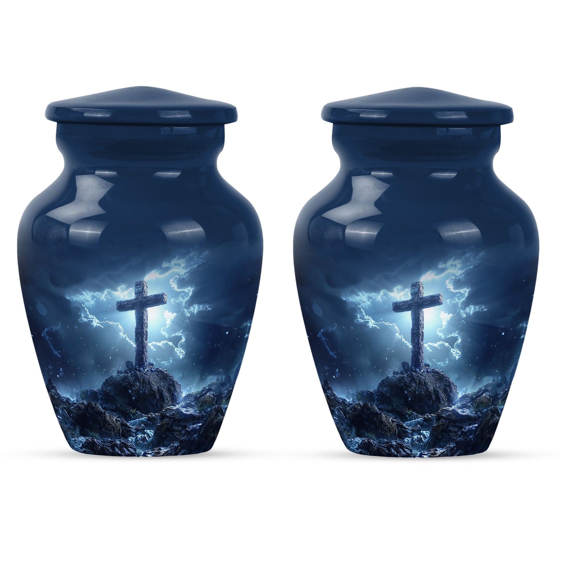 gramophone styled cross urn for male cremation