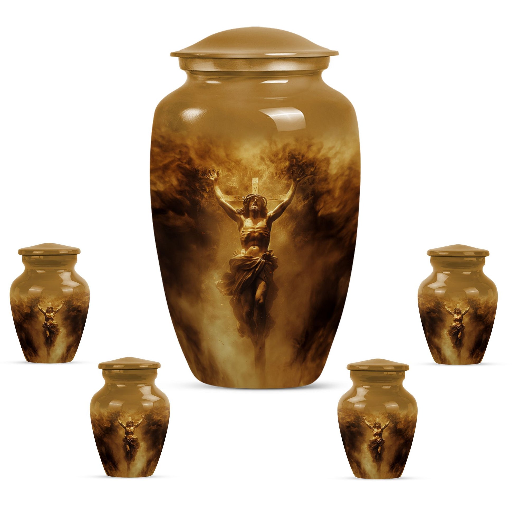 Classic 10 inch cross urn.