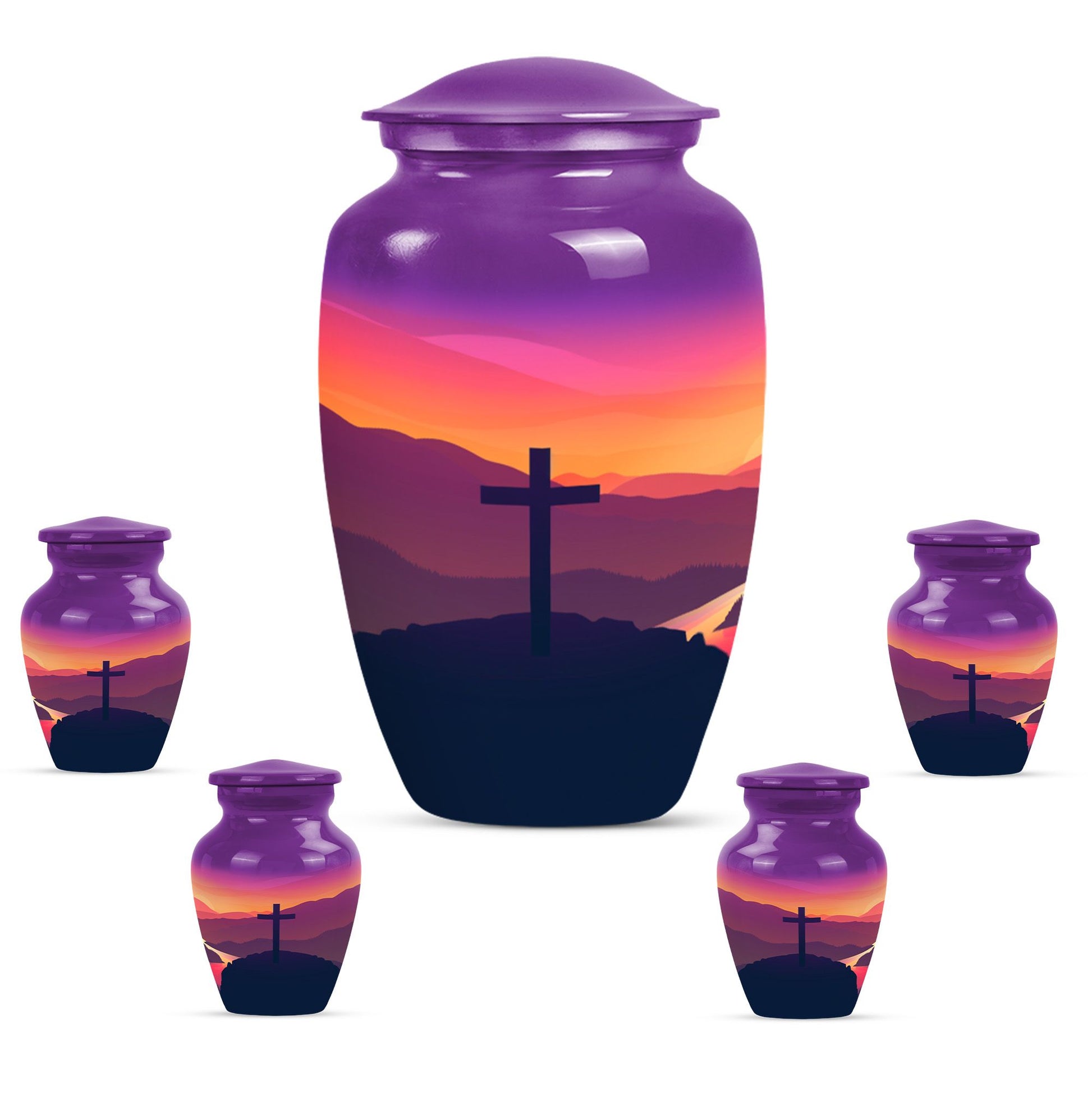 10-inch memorial cross urn in classic design for dad.