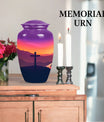 10-inch memorial cross urn in classic design for dad.