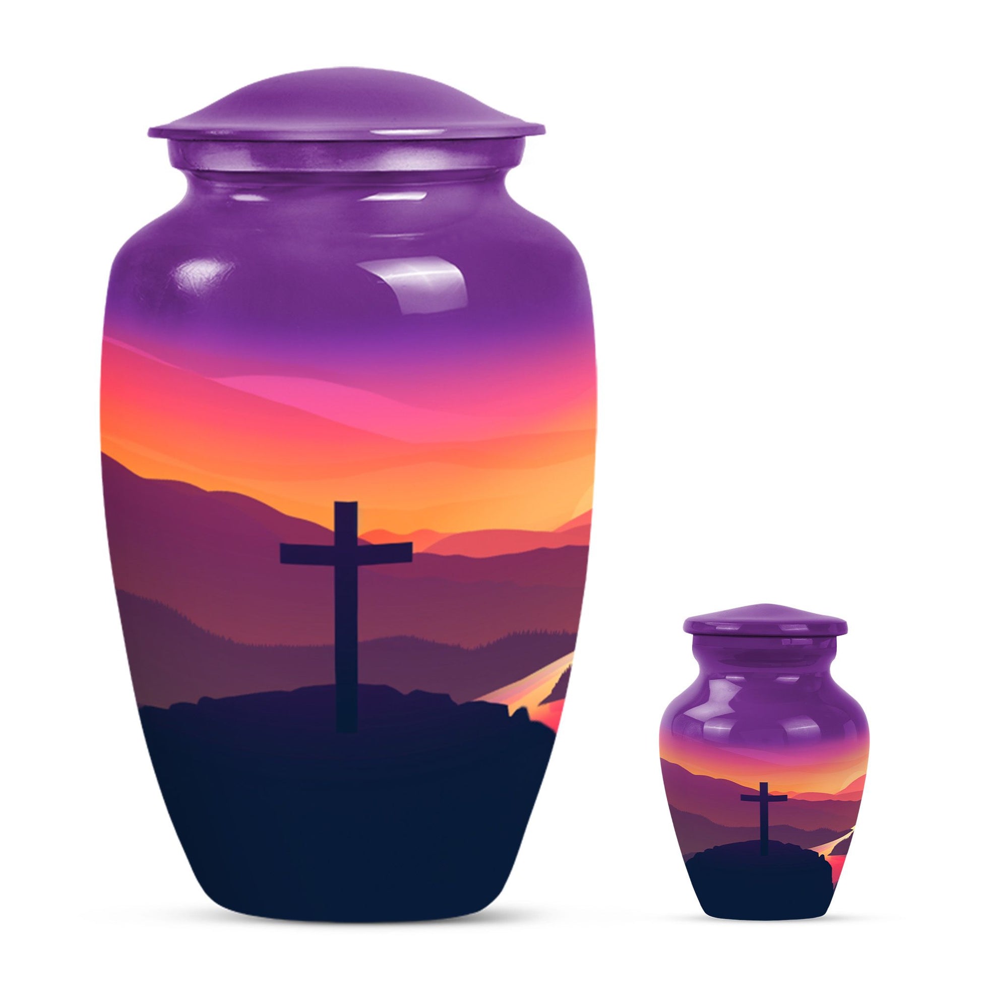 10-inch memorial cross urn in classic design for dad.