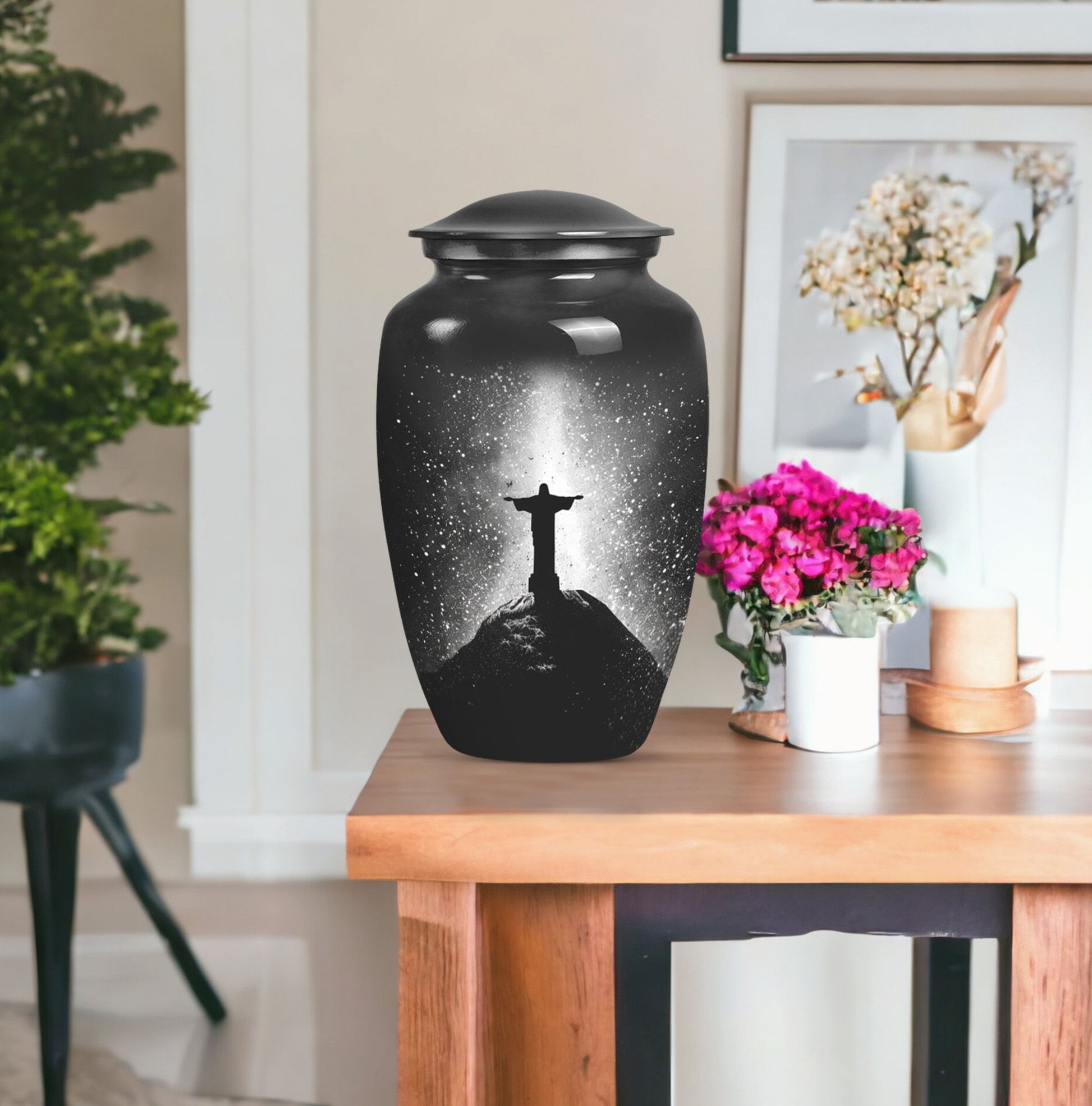 Classic 10-inch Gramophone themed cross urn