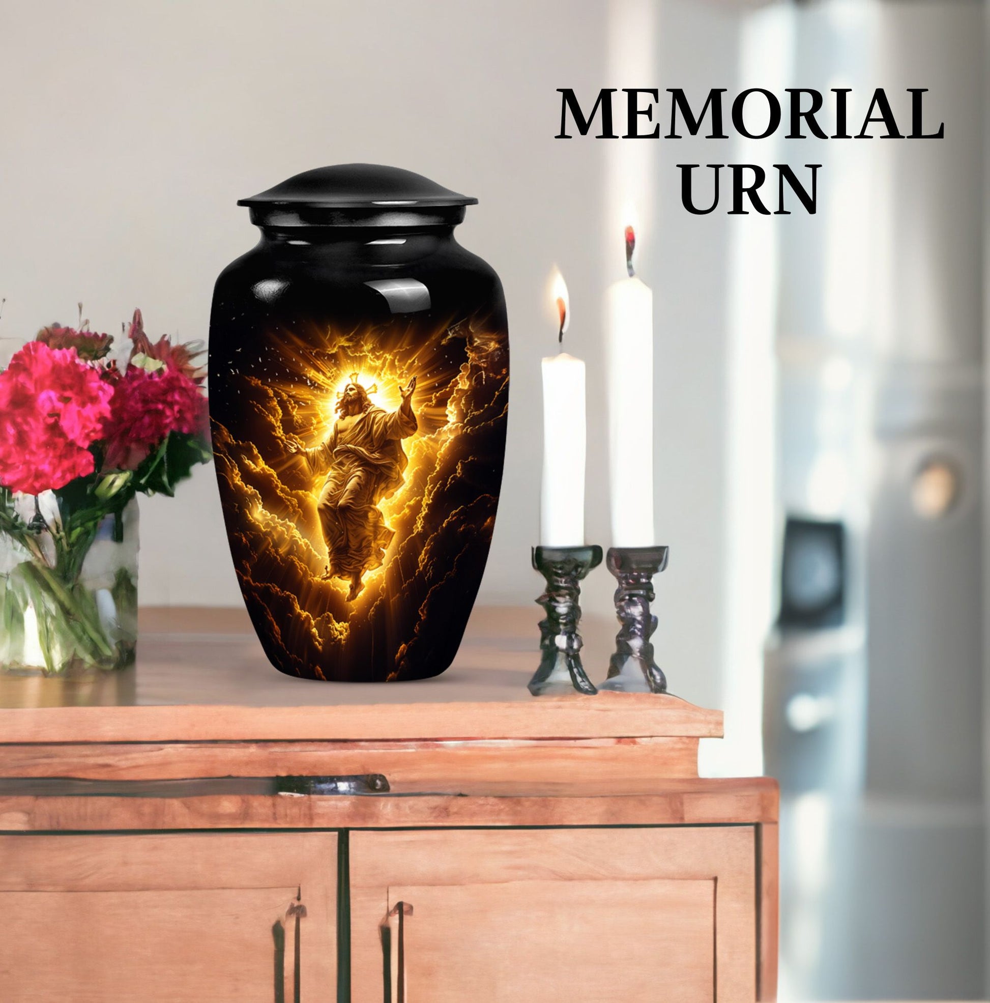 cross urn with engraving option