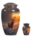Deer Theme Large Urn With 1 Keepsake Urn