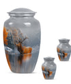 Deer Theme Large Urn With 2 Keepsake Urn