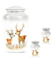 Deer Family Theme Large Urn With 2 Keepsake Urn