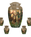 Deer Family Theme Large Urn With 4 Keepsake Urn
