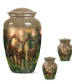 Deer Family Theme Large Urn With 2 Keepsake Urn
