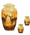 Deer Family Theme Large Urn With 2 Keepsake Urn