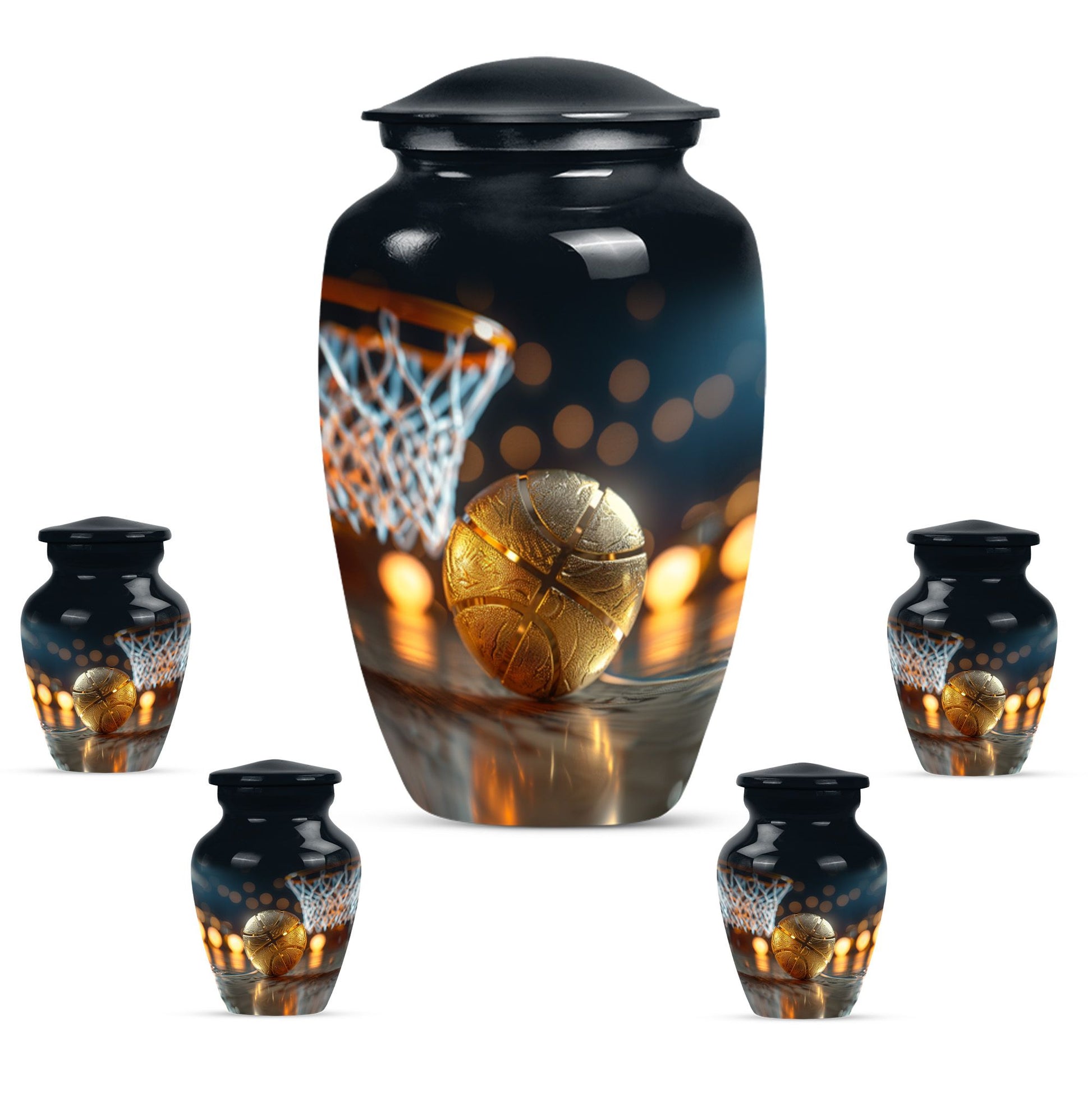 classic basketball urn, memorial burial funeral cremation