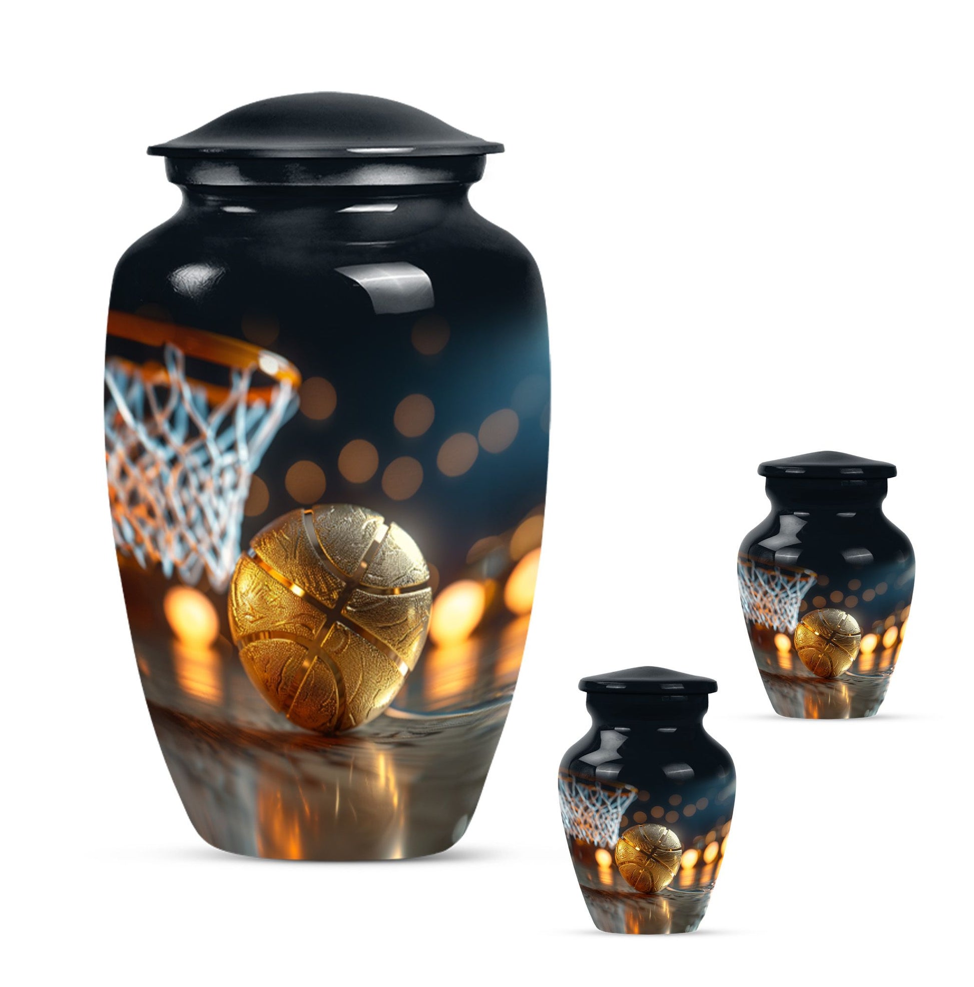 classic basketball urn, memorial burial funeral cremation