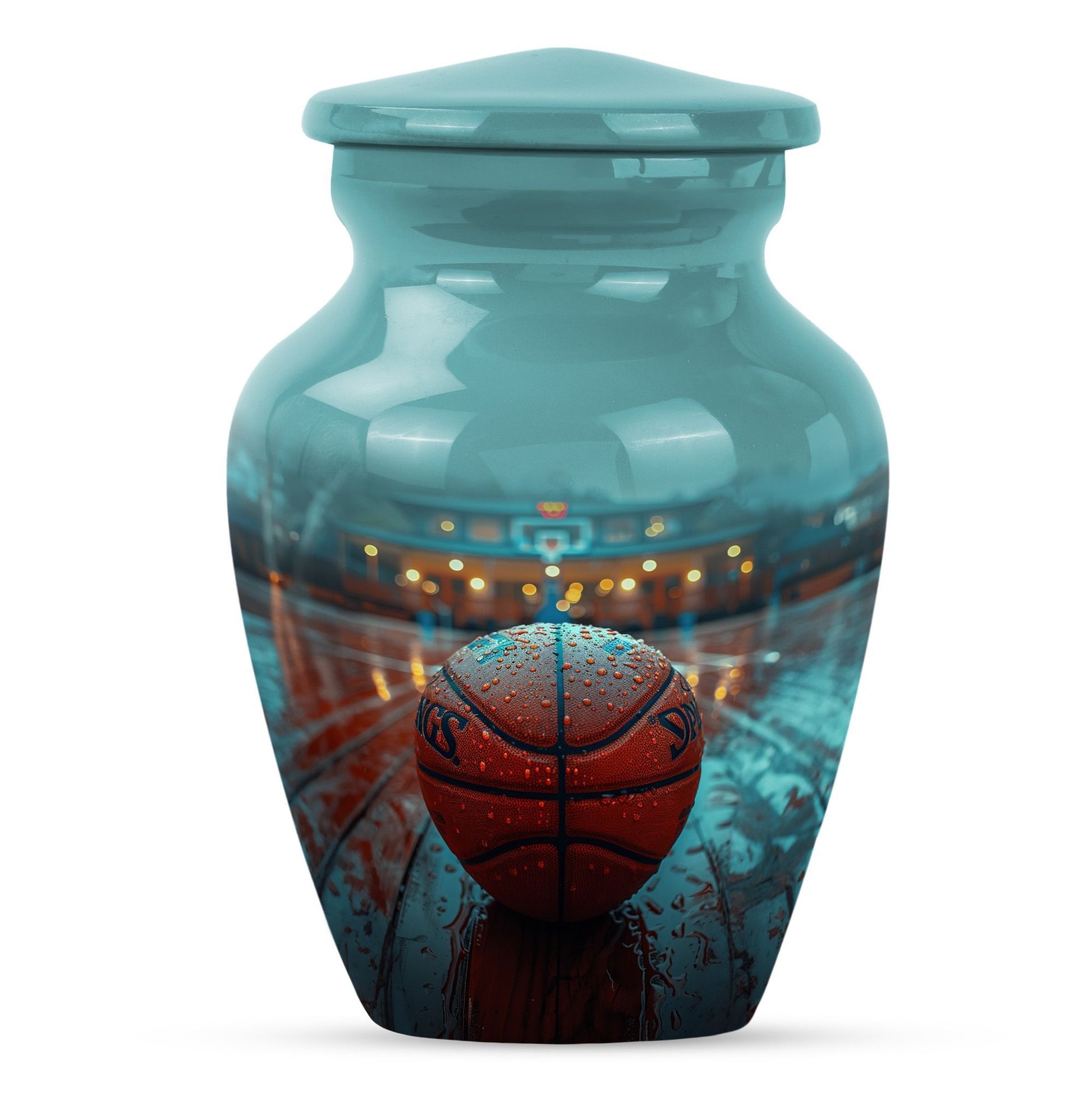 Classic 10-inch basketball-themed urn 