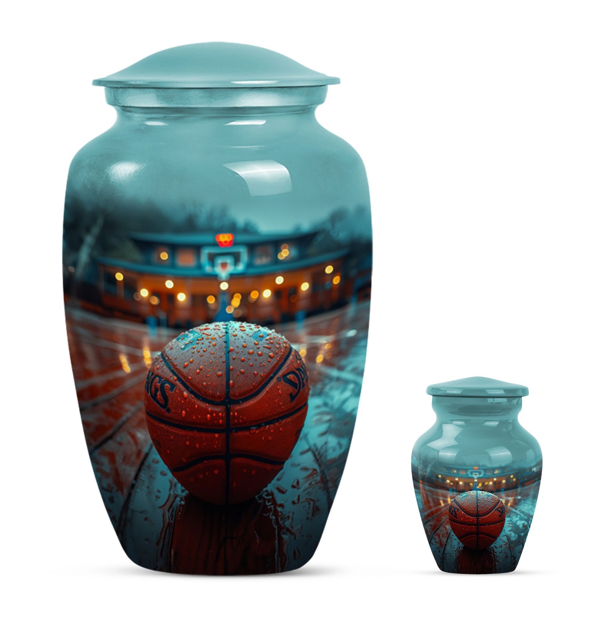 Classic 10-inch basketball-themed urn 