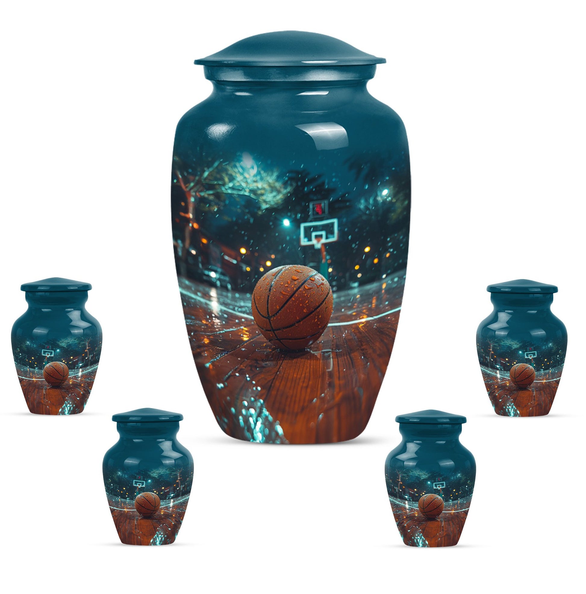 Classic 10-inch Gramophone-themed aluminium basketball Urn