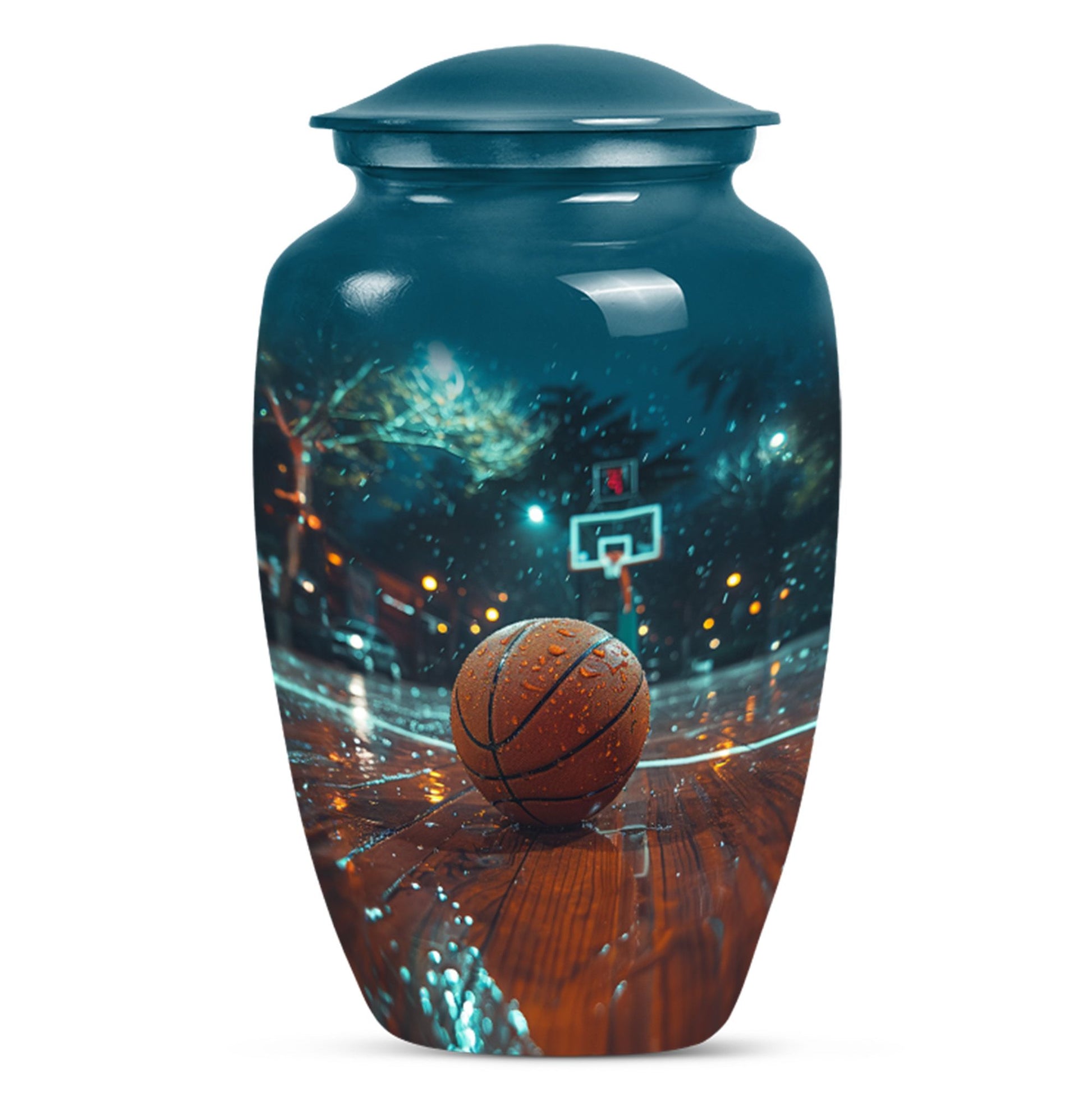 Classic 10-inch Gramophone-themed aluminium basketball Urn