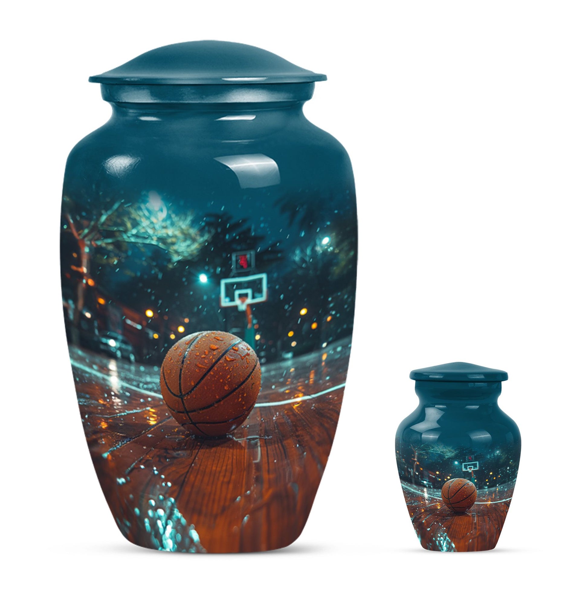 Classic 10-inch Gramophone-themed aluminium basketball Urn