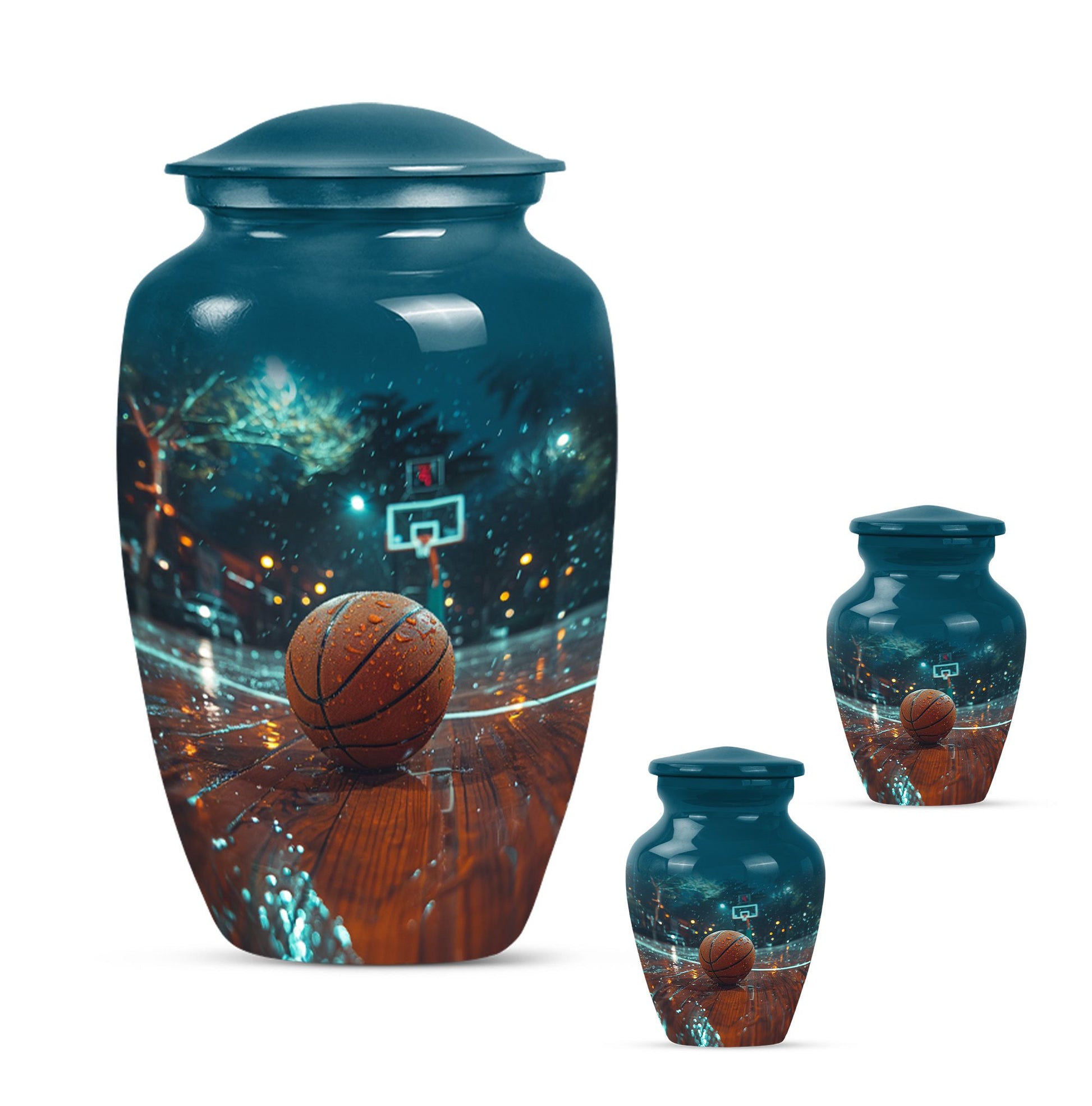 Classic 10-inch Gramophone-themed aluminium basketball Urn