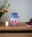 Pink Butterfly On Meadow Urns For Human Ashes Size 3 inch