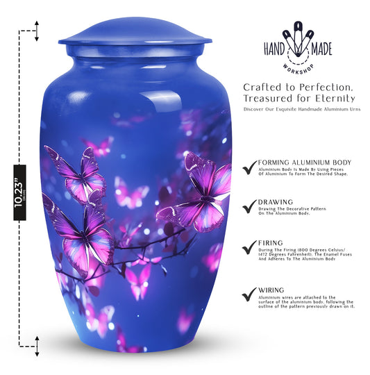 Purple Butterfly Cremation Urns Size 10inch